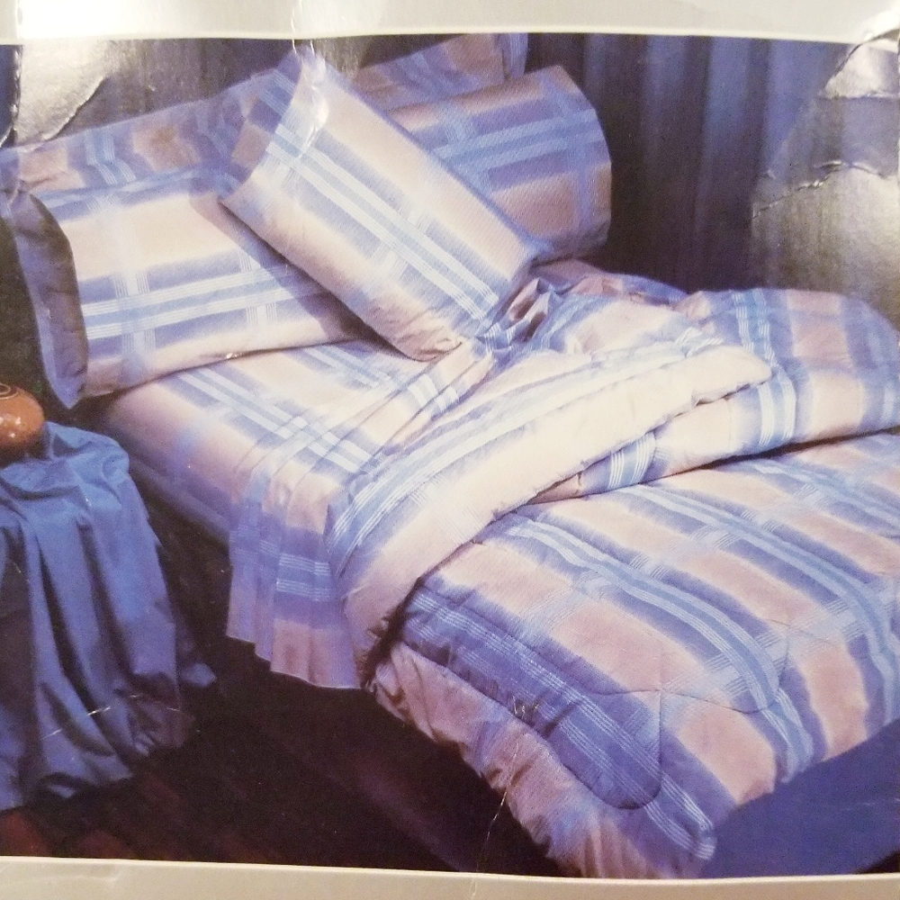 3-PieceTwin Plaid Mist Flannel Sheet Set